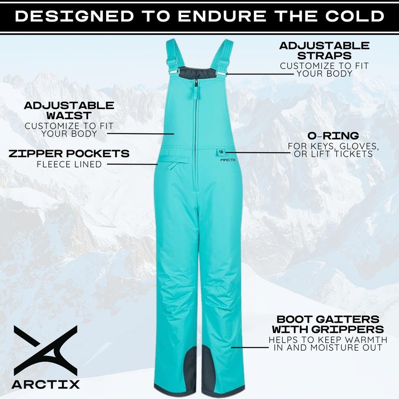 Arctix Kids Insulated Snow Bib Overalls, Bluebird, X-Large - Image 3